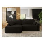 Narożnik CUBO L - strona lewa - czarny, boucle