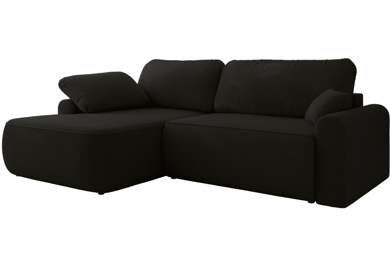 Narożnik CUBO L - strona lewa - czarny, boucle