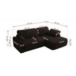 Narożnik CUBO L - strona lewa - czarny, boucle