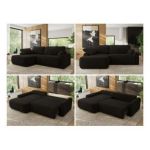 Narożnik CUBO L - strona lewa - czarny, boucle