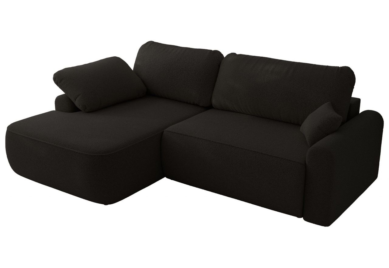 Narożnik CUBO L - strona lewa - czarny, boucle