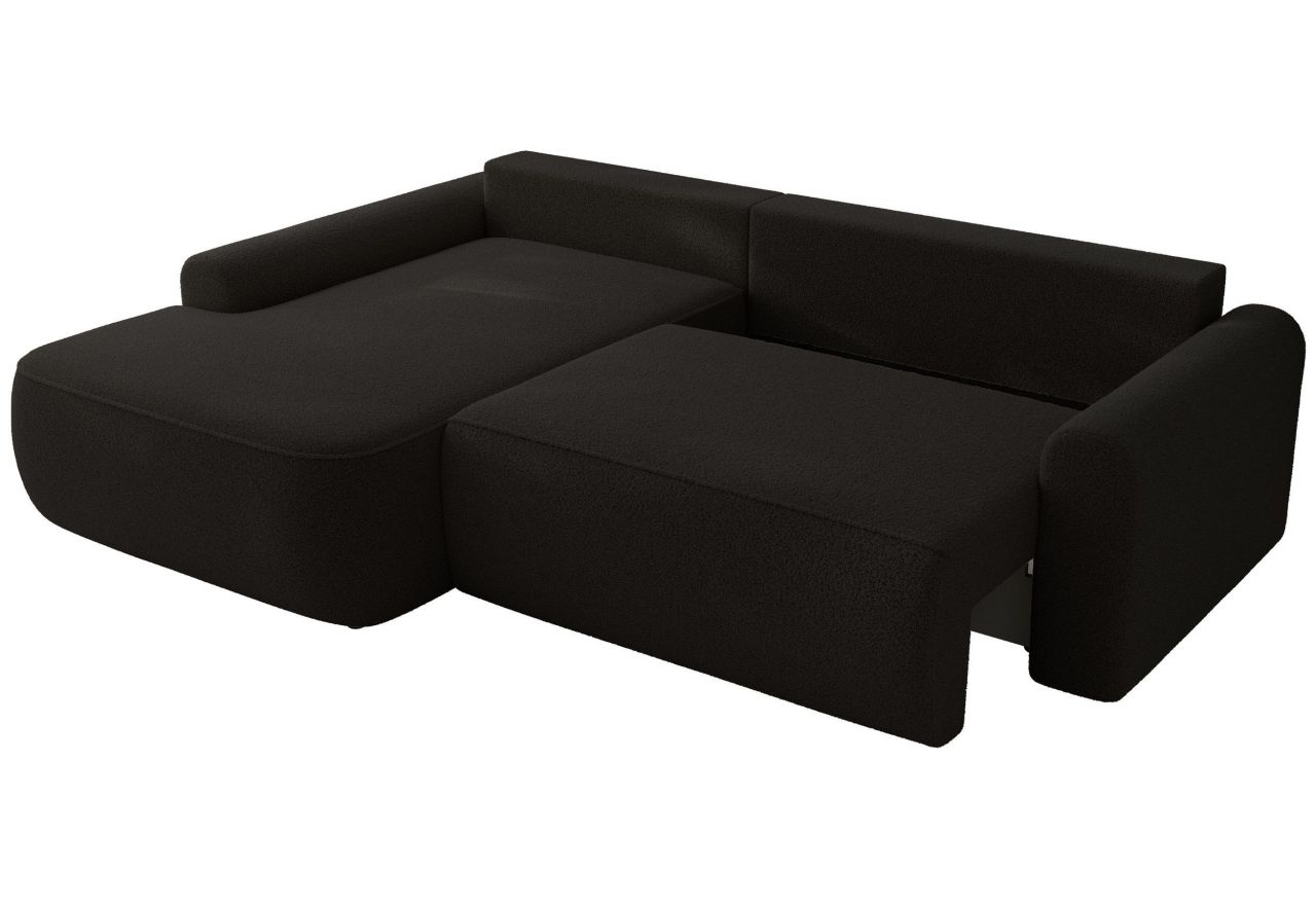 Narożnik CUBO L - strona lewa - czarny, boucle