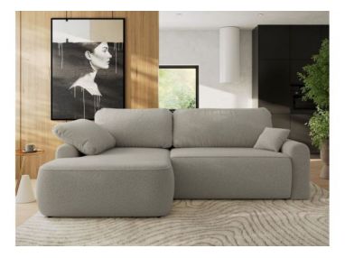 Narożnik CUBO L - strona lewa - jasnoszary, boucle