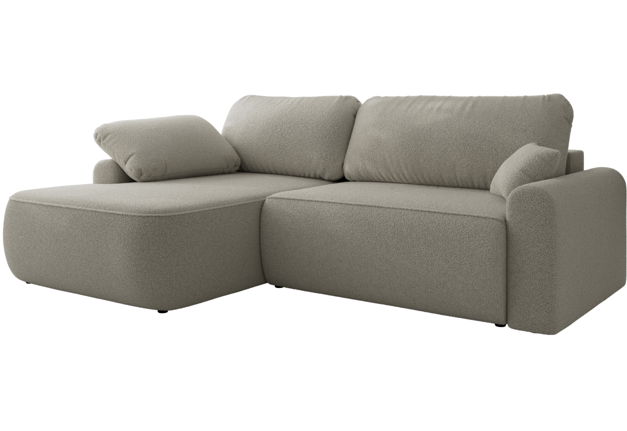 Narożnik CUBO L - strona lewa - jasnoszary, boucle