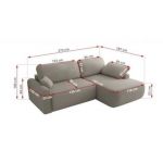 Narożnik CUBO L - strona lewa - jasnoszary, boucle