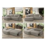 Narożnik CUBO L - strona lewa - jasnoszary, boucle