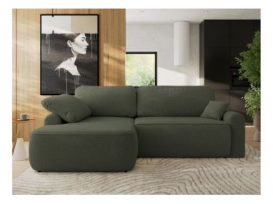 Narożnik CUBO L - strona lewa - ciemnozielony, boucle