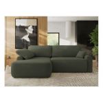 Narożnik CUBO L - strona lewa - ciemnozielony, boucle