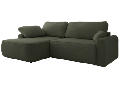 Narożnik CUBO L - strona lewa - ciemnozielony, boucle