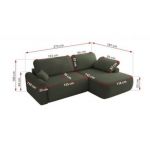 Narożnik CUBO L - strona lewa - ciemnozielony, boucle