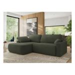 Narożnik CUBO L - strona lewa - ciemnozielony, boucle