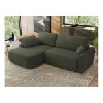 Narożnik CUBO L - strona lewa - ciemnozielony, boucle