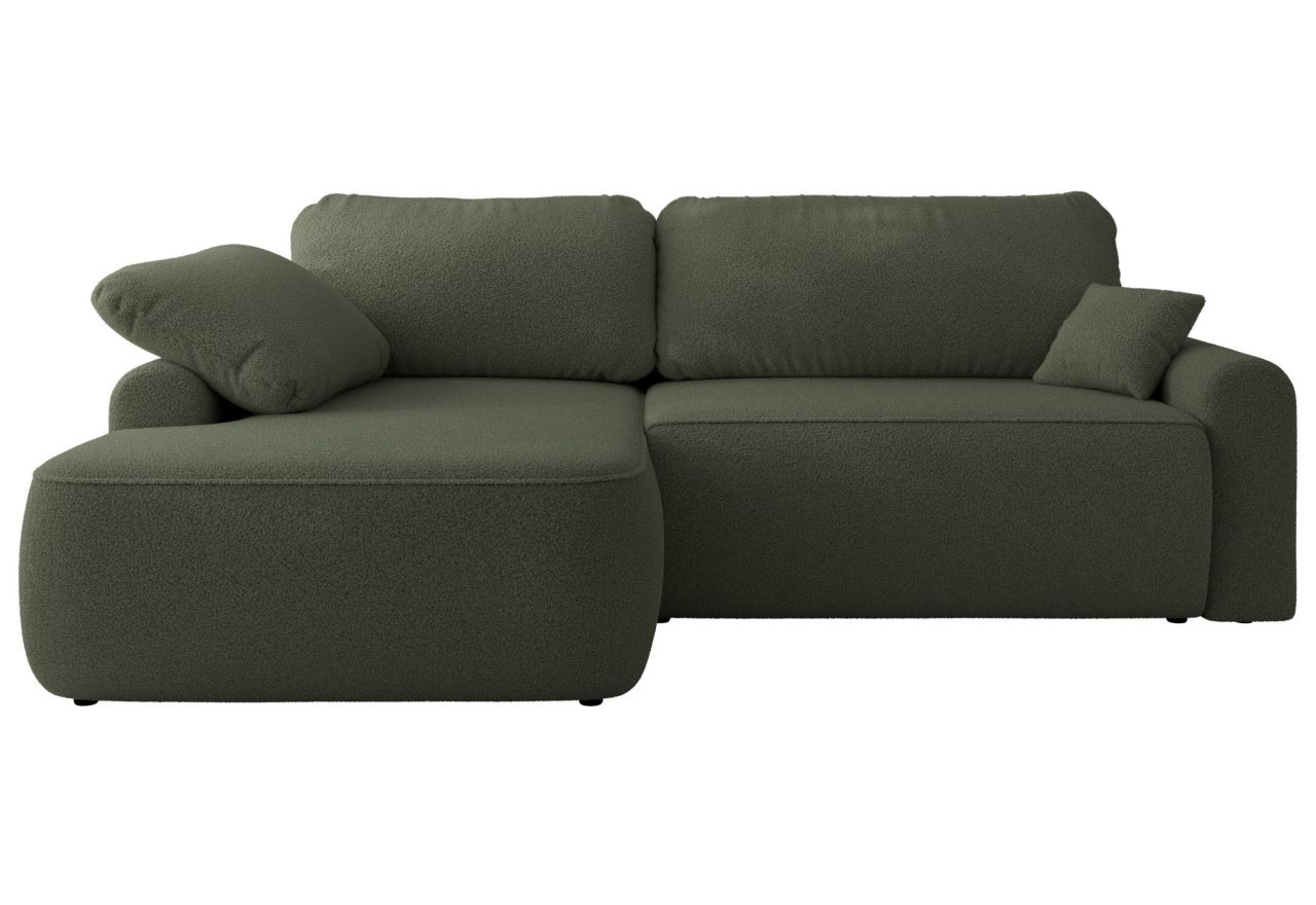 Narożnik CUBO L - strona lewa - ciemnozielony, boucle