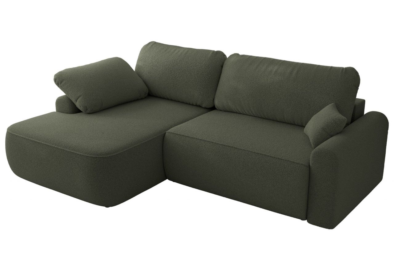 Narożnik CUBO L - strona lewa - ciemnozielony, boucle