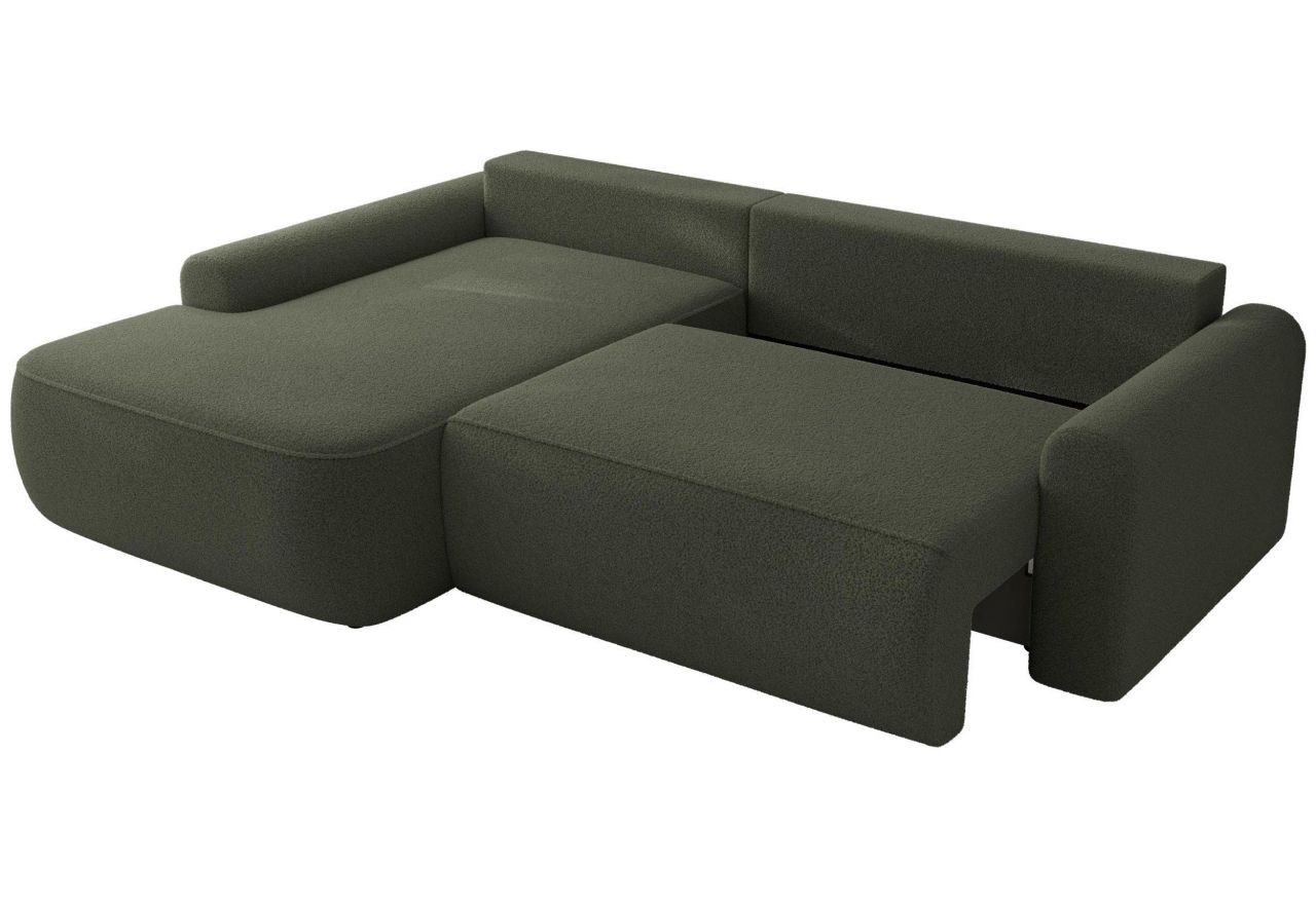 Narożnik CUBO L - strona lewa - ciemnozielony, boucle