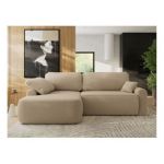 Narożnik CUBO L - strona lewa - jasnobrązowy, boucle