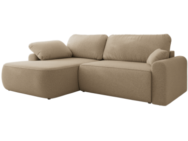 Narożnik CUBO L - strona lewa - jasnobrązowy, boucle