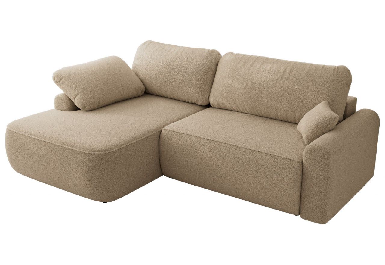 Narożnik CUBO L - strona lewa - jasnobrązowy, boucle