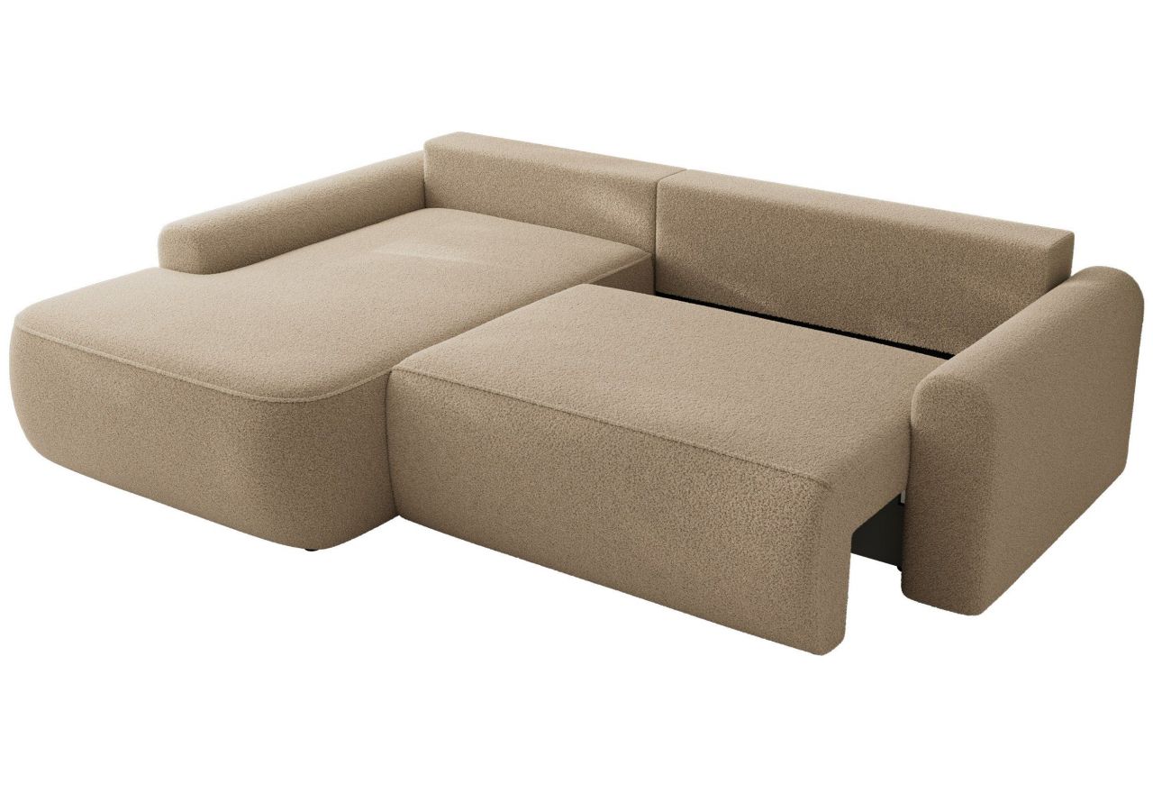 Narożnik CUBO L - strona lewa - jasnobrązowy, boucle