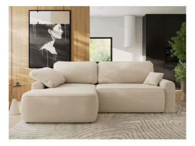 Narożnik CUBO L - strona lewa - beżowy, boucle