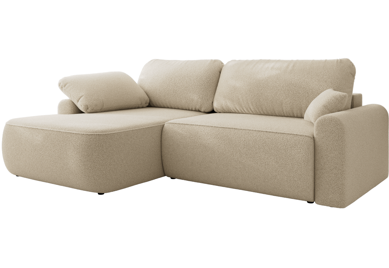 Narożnik CUBO L - strona lewa - beżowy, boucle