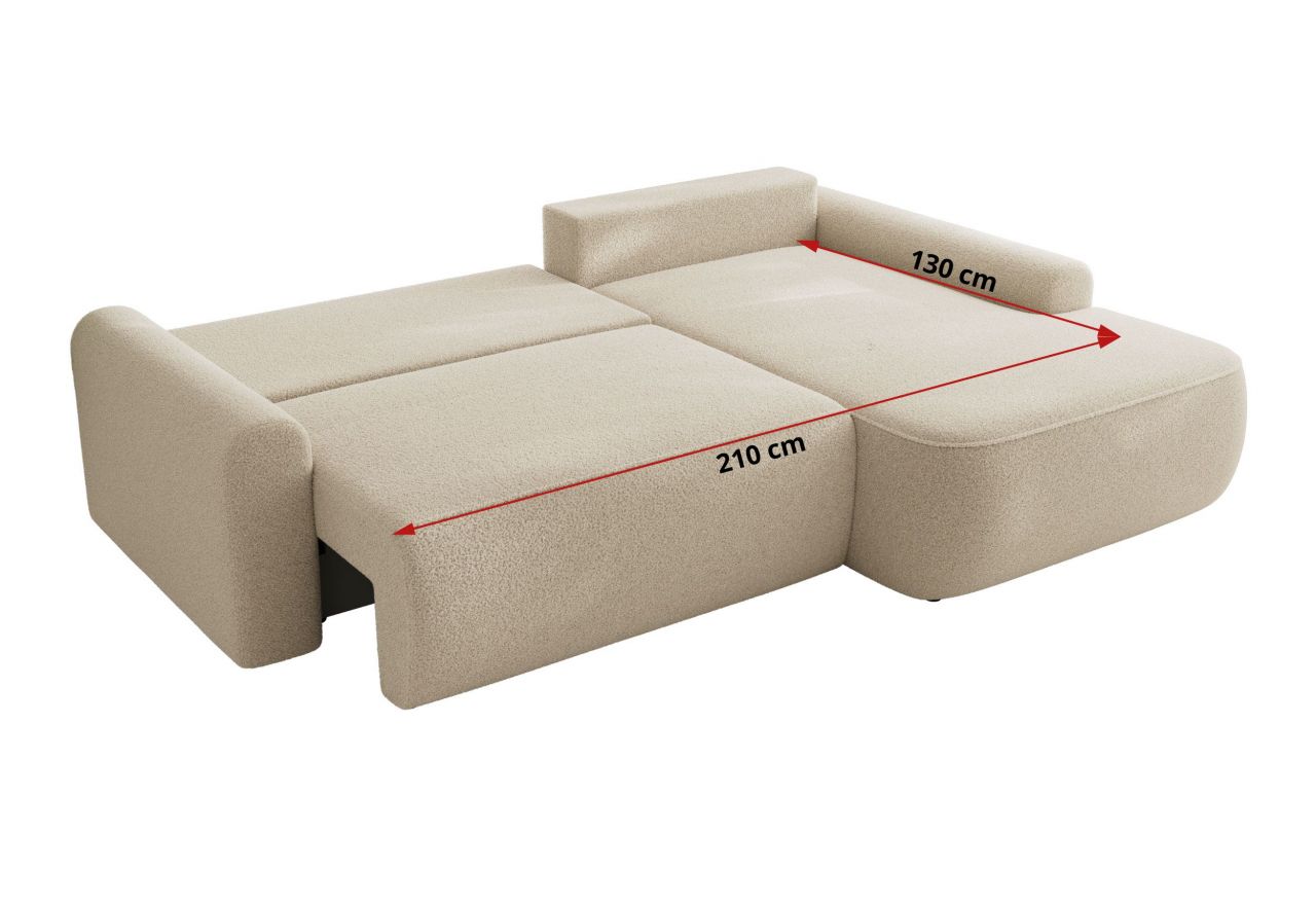 Narożnik CUBO L - strona lewa - beżowy, boucle