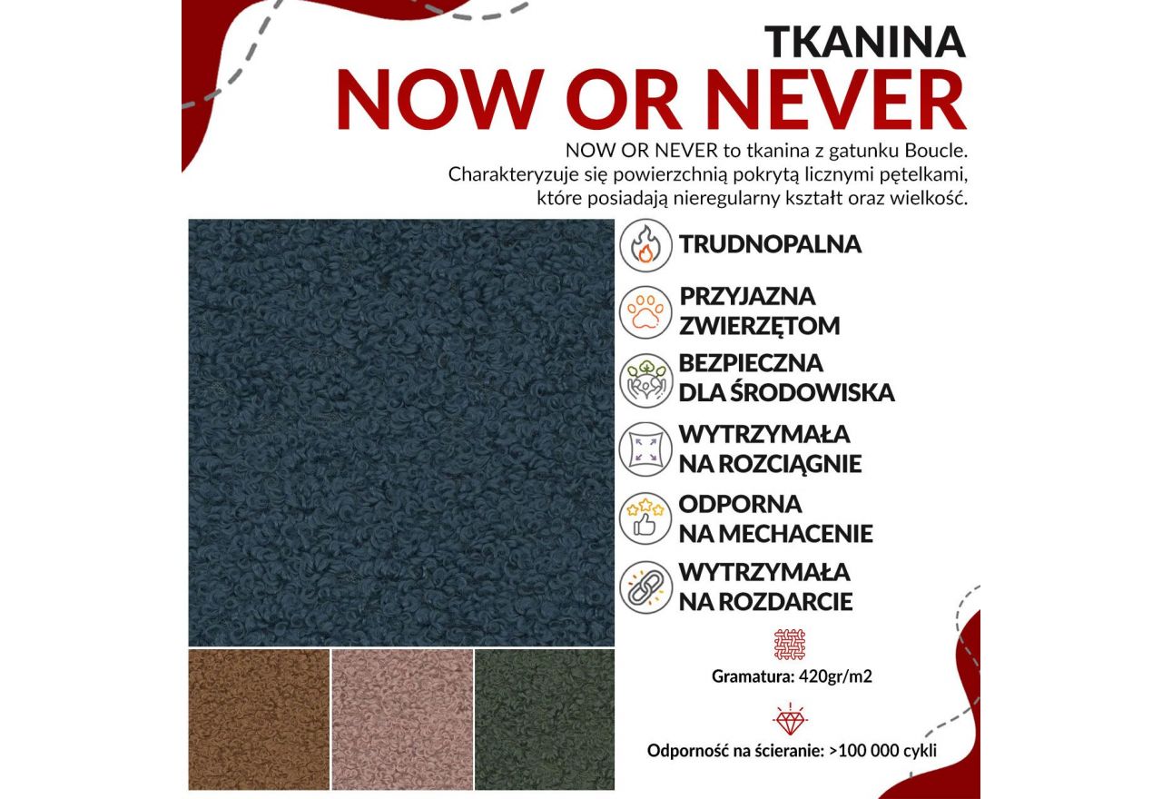 Narożnik CUBO L - strona lewa - beżowy, boucle