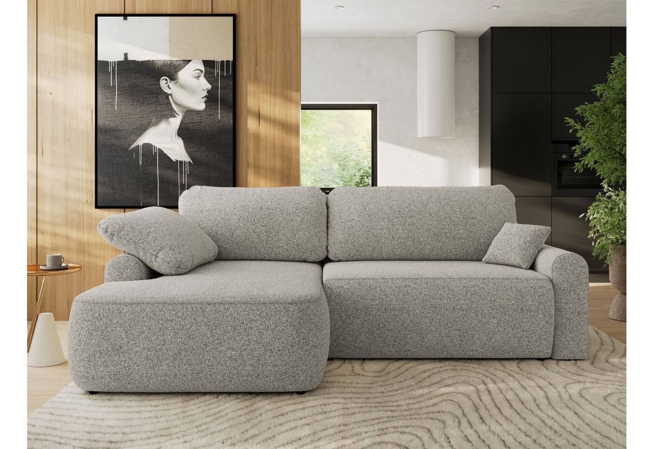 Narożnik CUBO L - strona lewa - jasnoszary, struktura