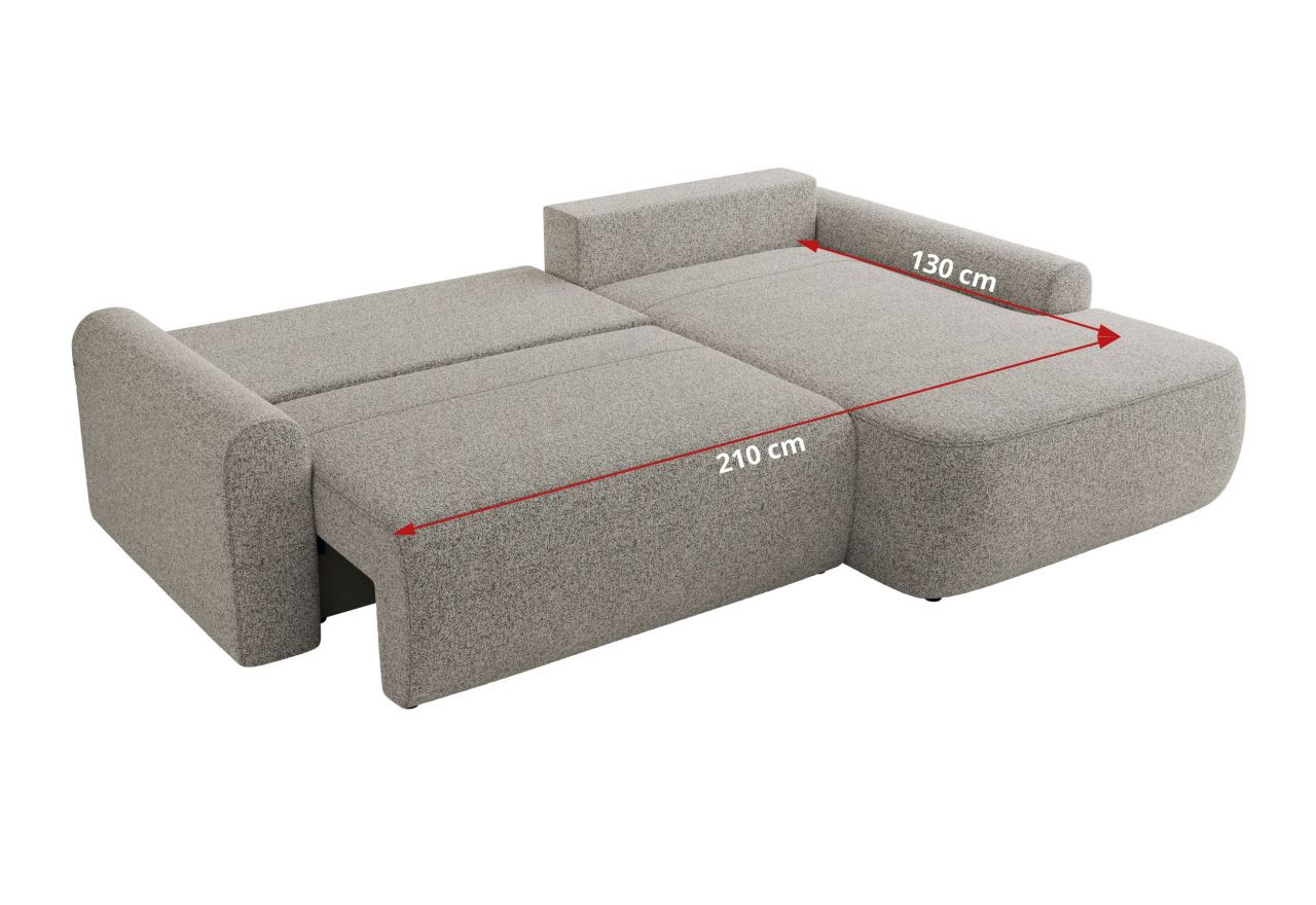 Narożnik CUBO L - strona lewa - jasnoszary, struktura