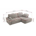 Narożnik CUBO L - strona lewa - jasnoszary, struktura