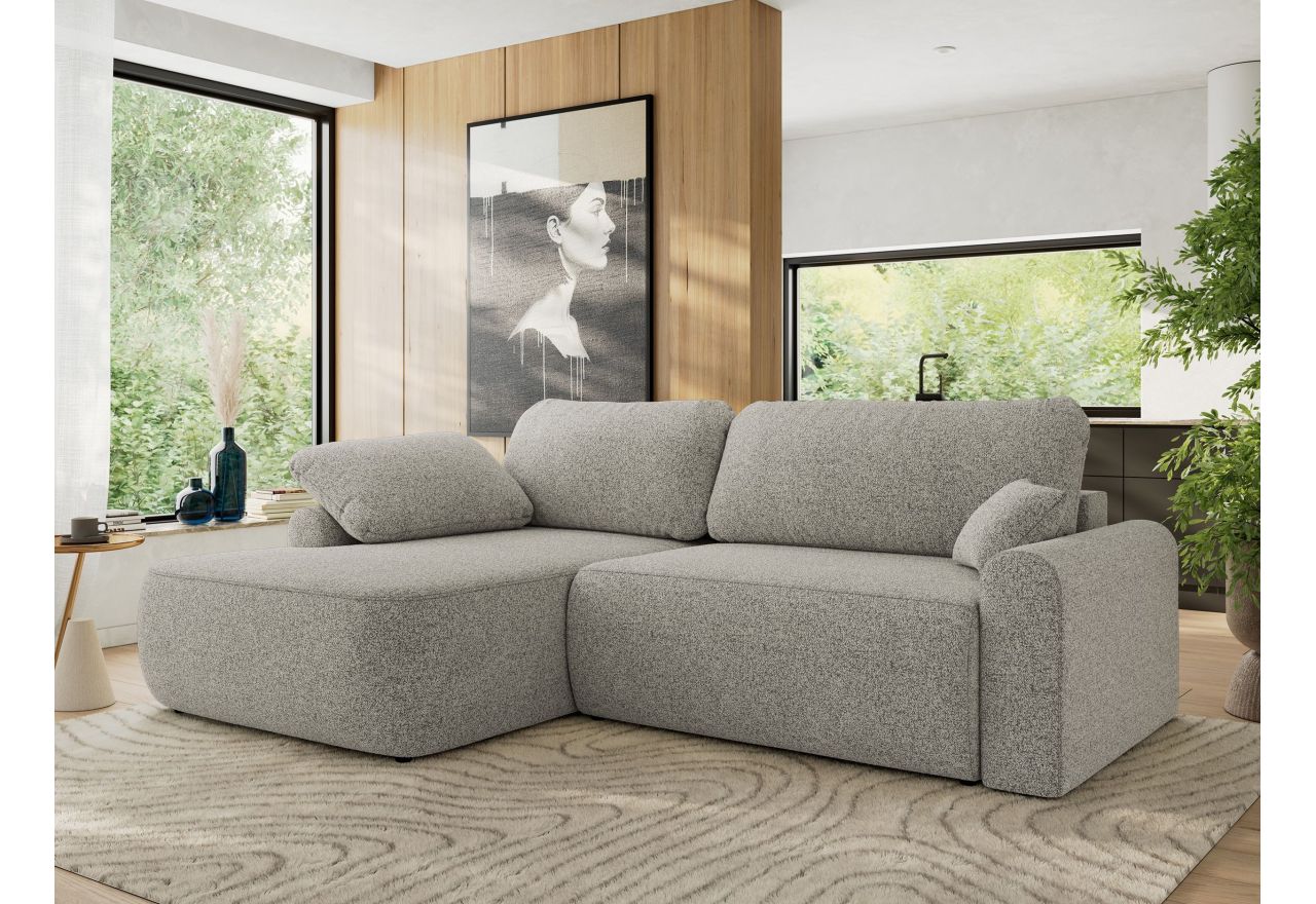 Narożnik CUBO L - strona lewa - jasnoszary, struktura