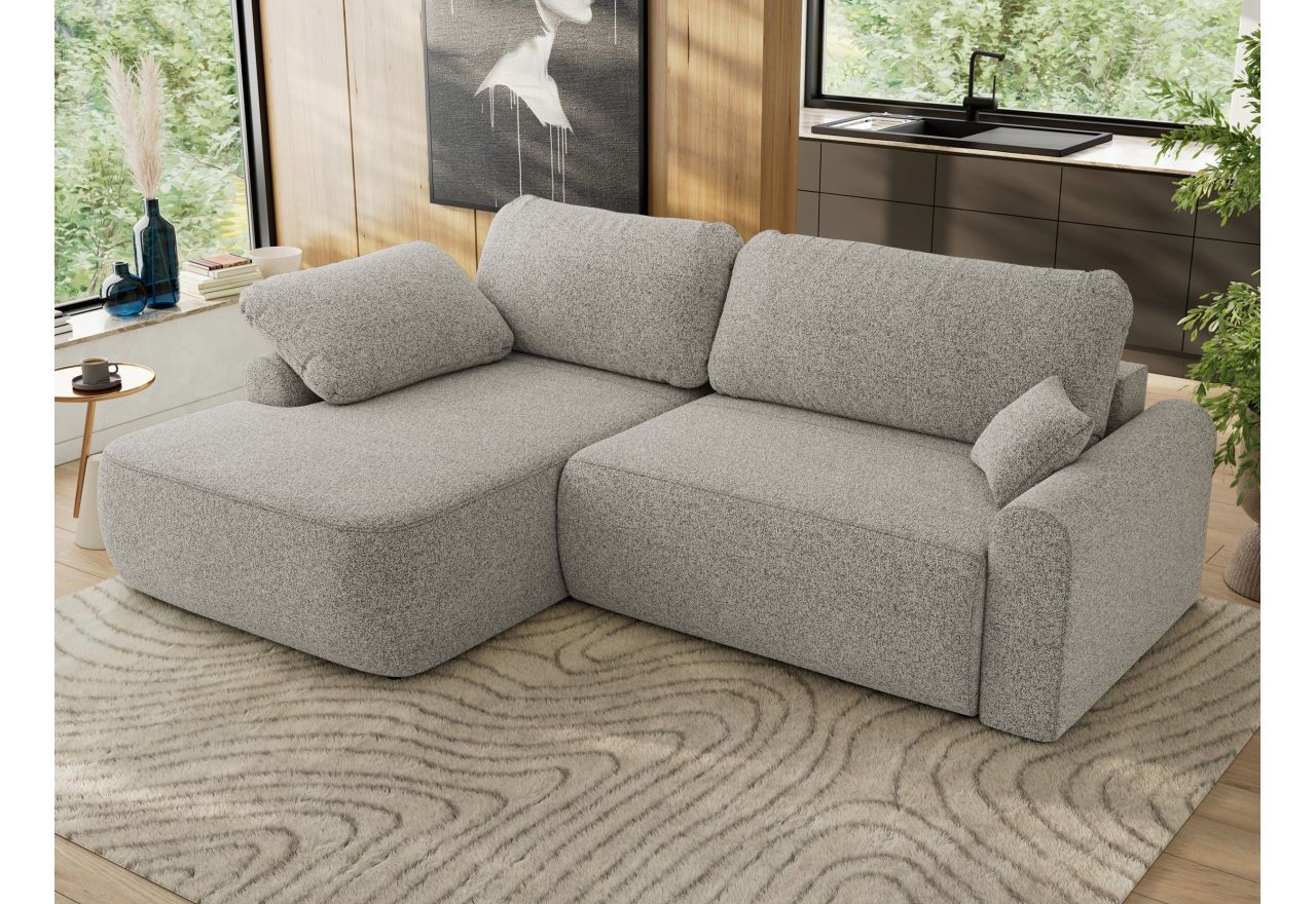 Narożnik CUBO L - strona lewa - jasnoszary, struktura