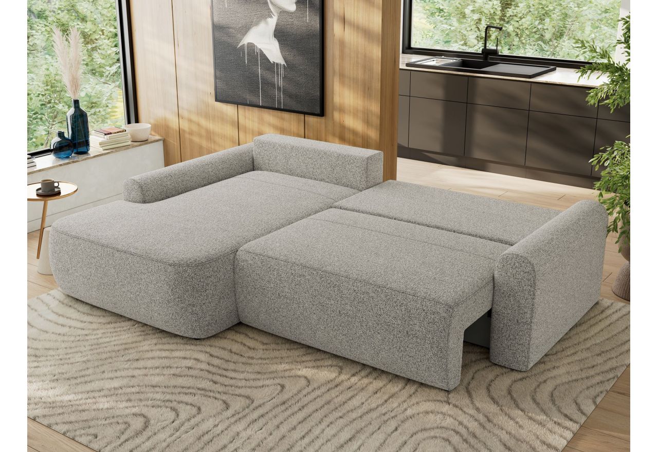 Narożnik CUBO L - strona lewa - jasnoszary, struktura