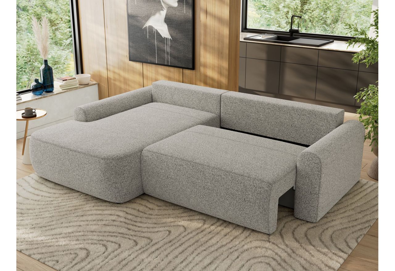 Narożnik CUBO L - strona lewa - jasnoszary, struktura