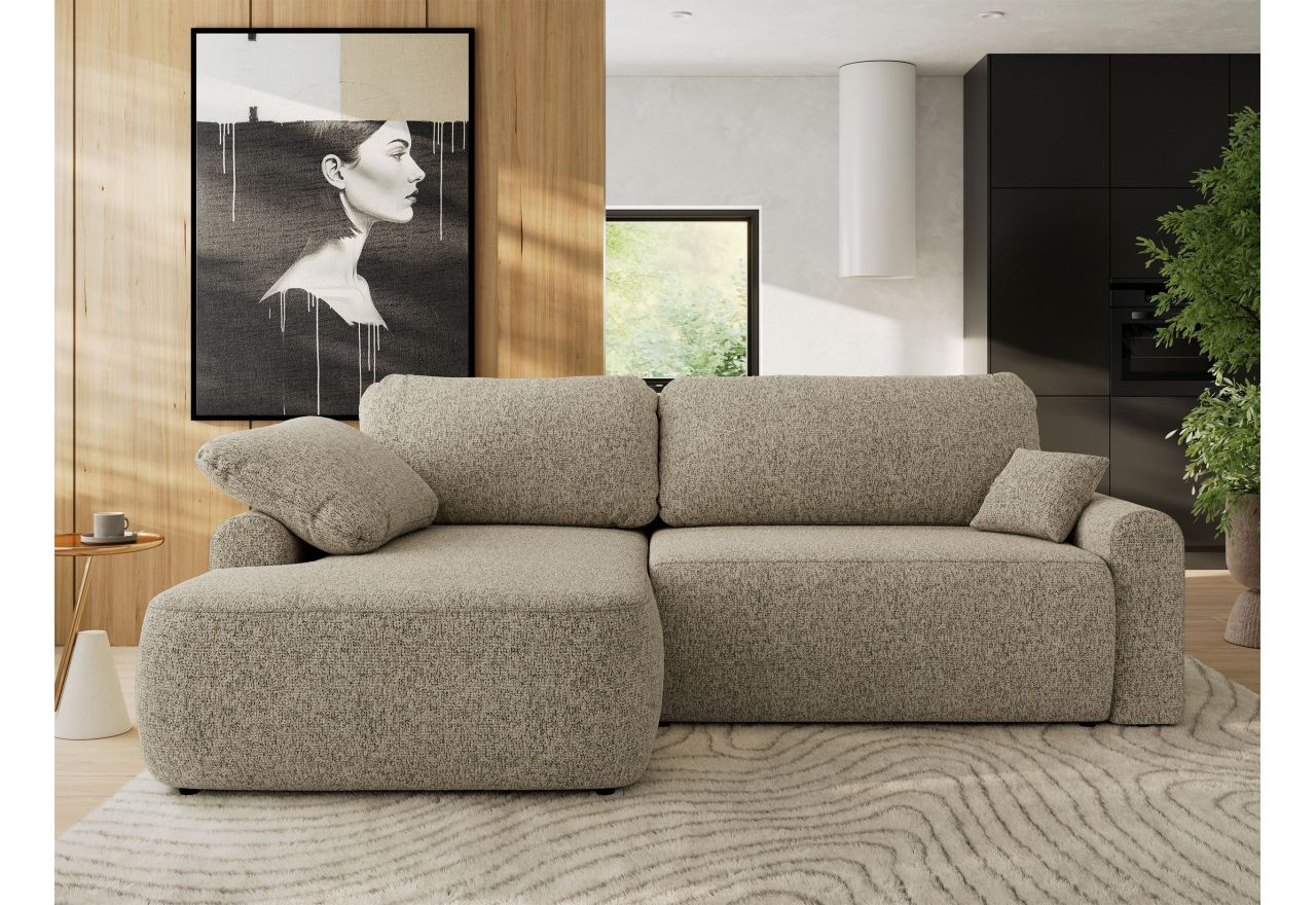 Narożnik CUBO L - strona lewa - ciemnobeżowy, struktura