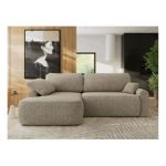 Narożnik CUBO L - strona lewa - ciemnobeżowy, struktura