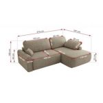 Narożnik CUBO L - strona lewa - ciemnobeżowy, struktura