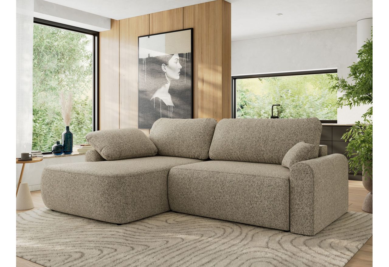 Narożnik CUBO L - strona lewa - ciemnobeżowy, struktura