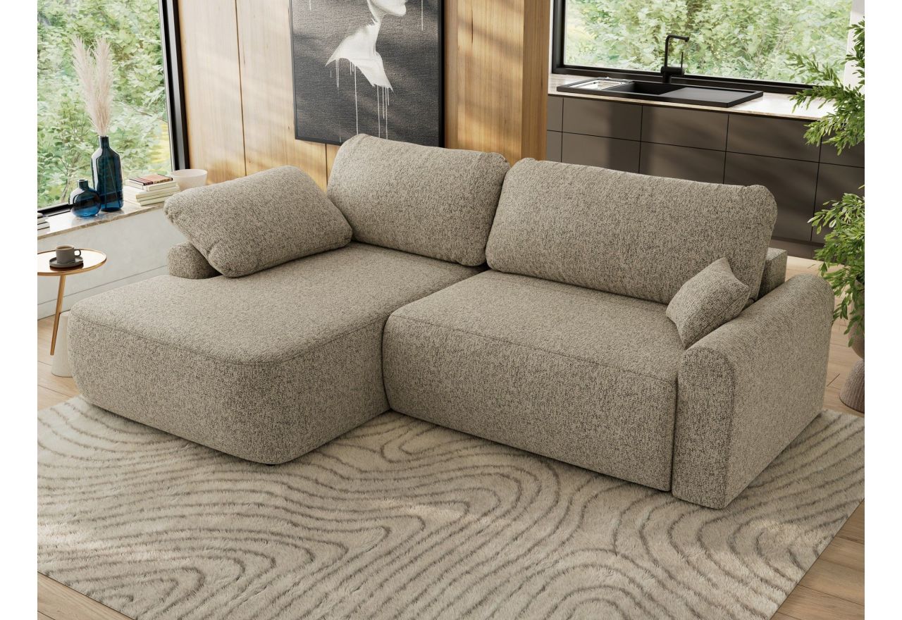 Narożnik CUBO L - strona lewa - ciemnobeżowy, struktura