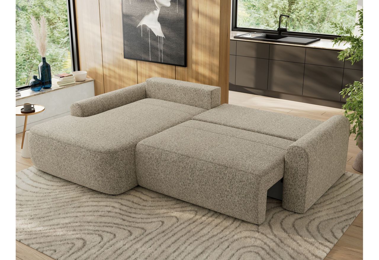 Narożnik CUBO L - strona lewa - ciemnobeżowy, struktura