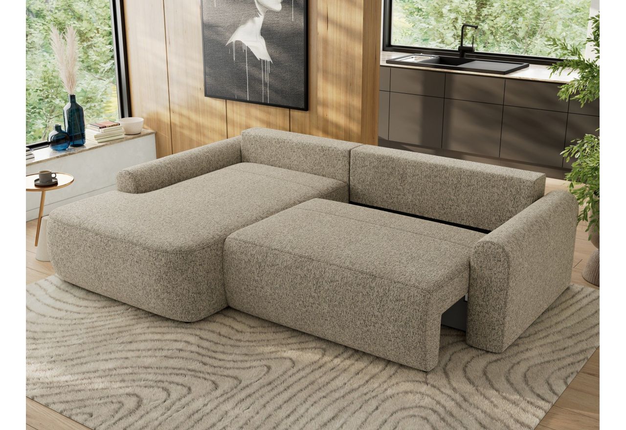 Narożnik CUBO L - strona lewa - ciemnobeżowy, struktura