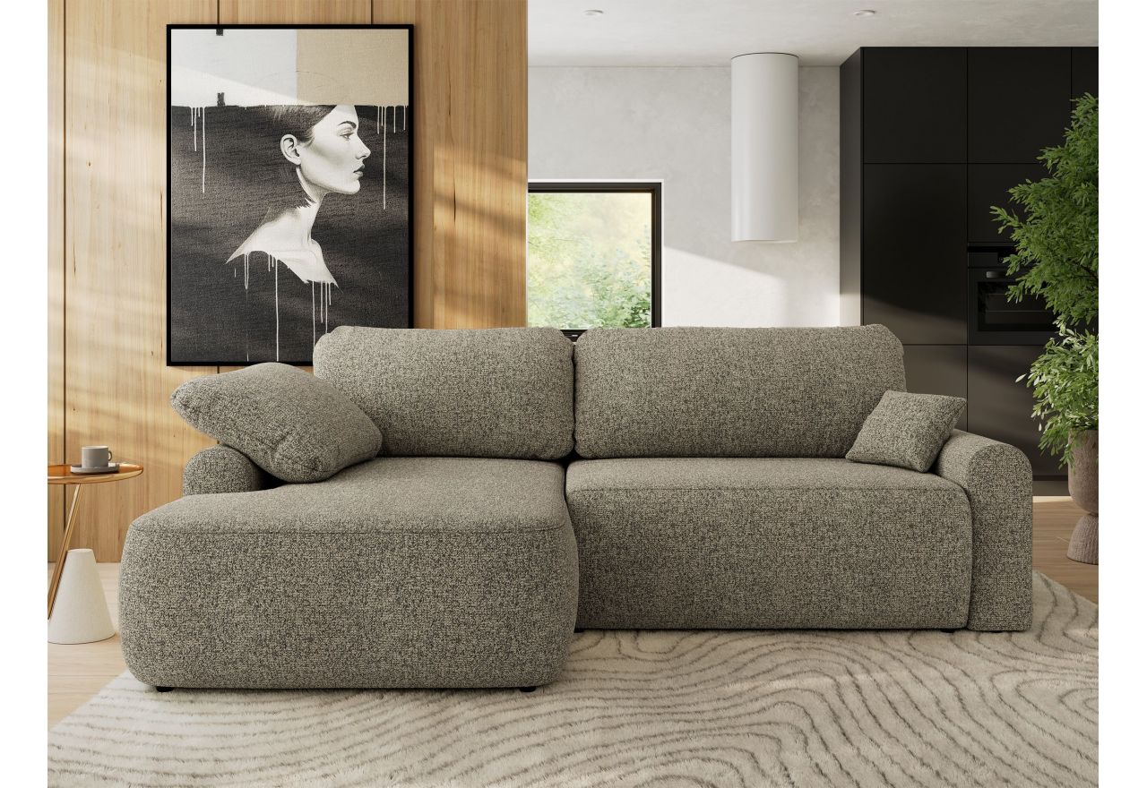 Narożnik CUBO L - strona lewa - szary, struktura