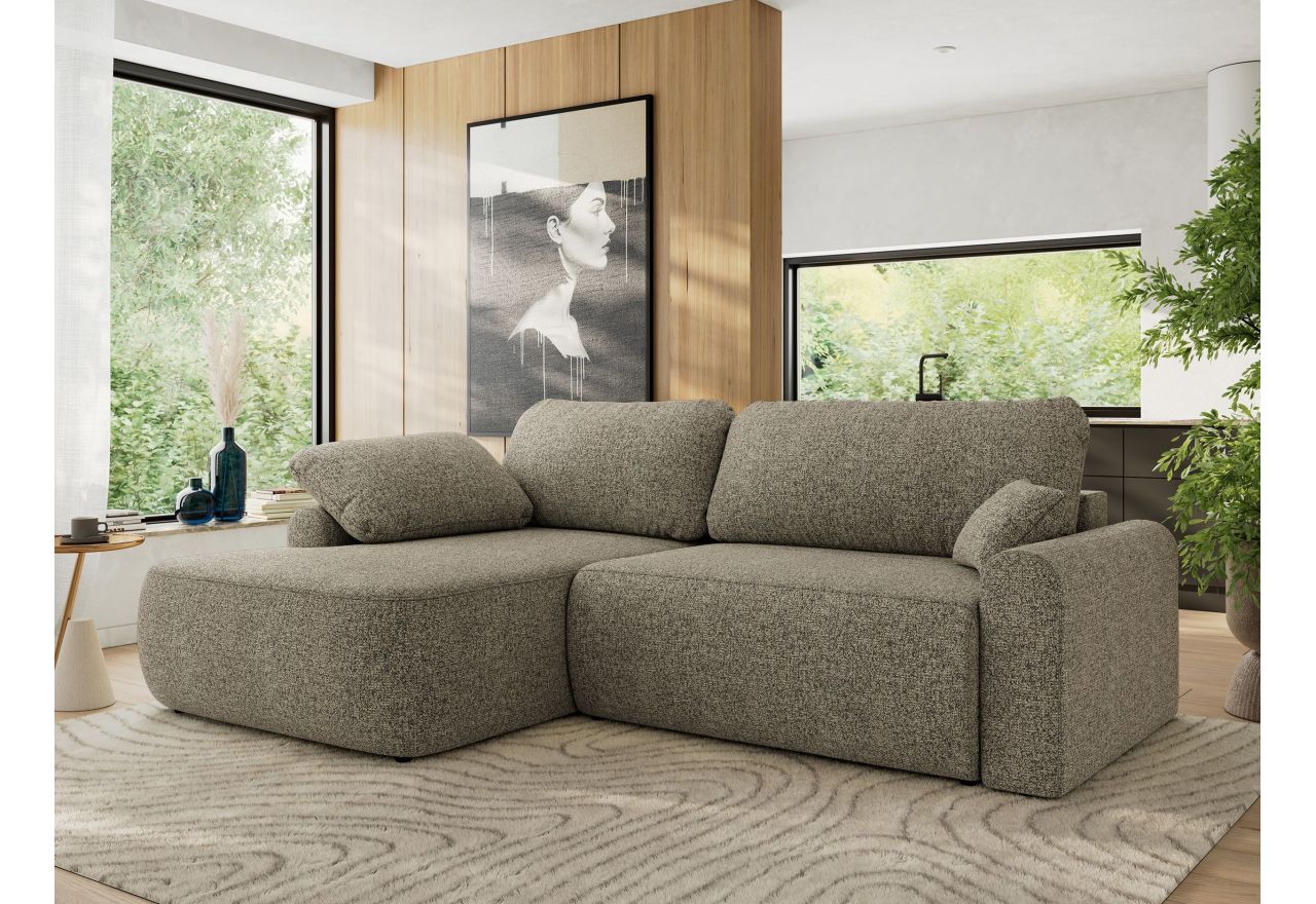 Narożnik CUBO L - strona lewa - szary, struktura