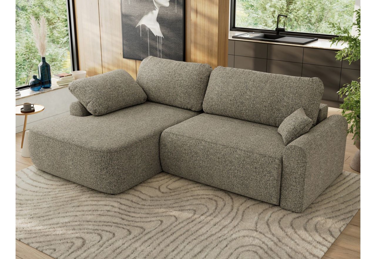 Narożnik CUBO L - strona lewa - szary, struktura