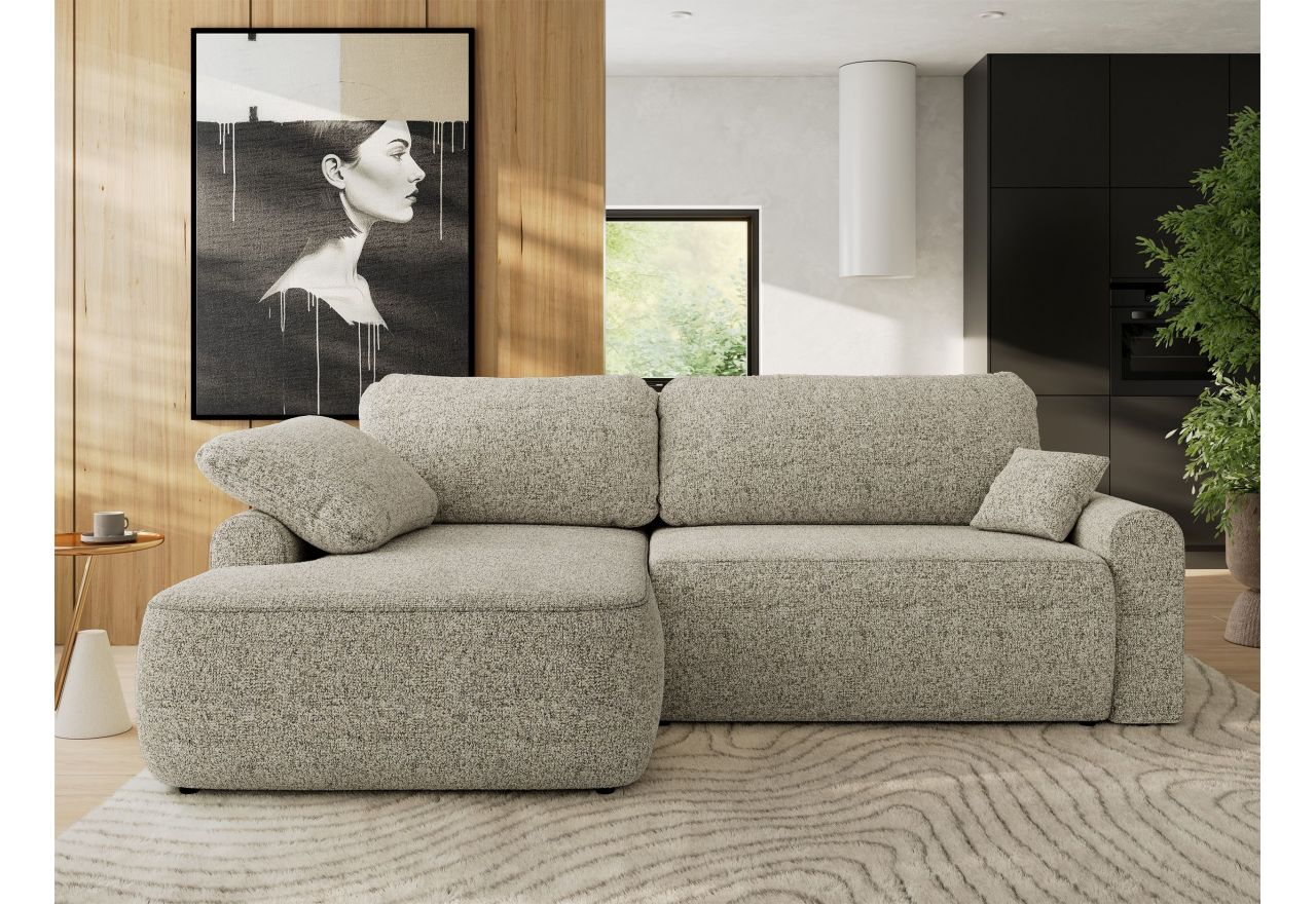 Narożnik CUBO L - strona lewa - beżowy, struktura