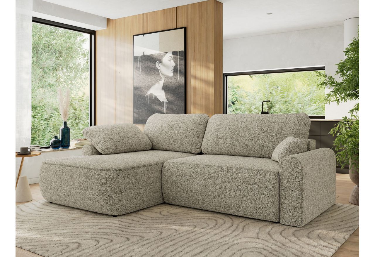 Narożnik CUBO L - strona lewa - beżowy, struktura