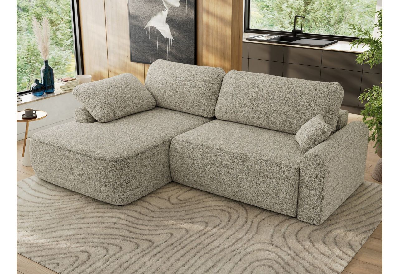 Narożnik CUBO L - strona lewa - beżowy, struktura