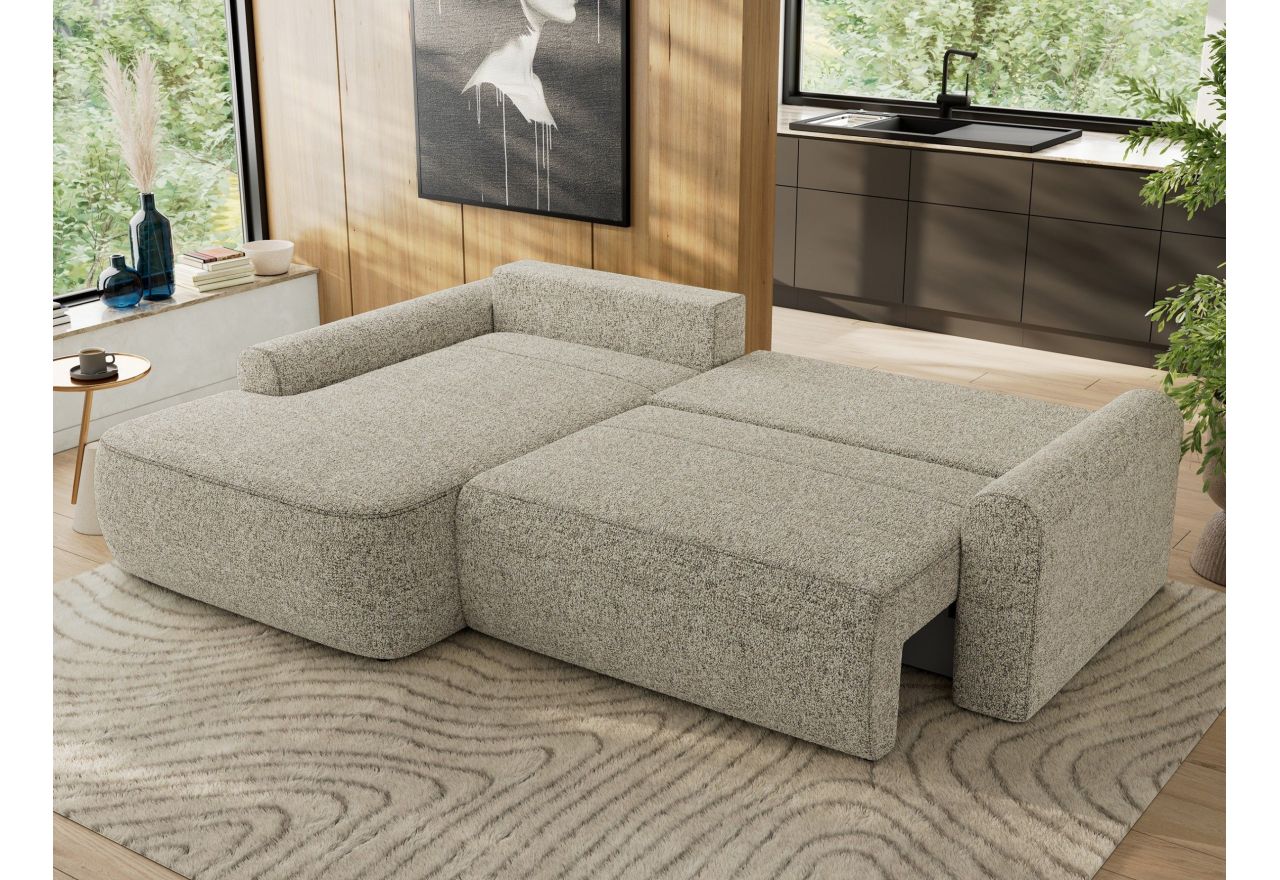 Narożnik CUBO L - strona lewa - beżowy, struktura