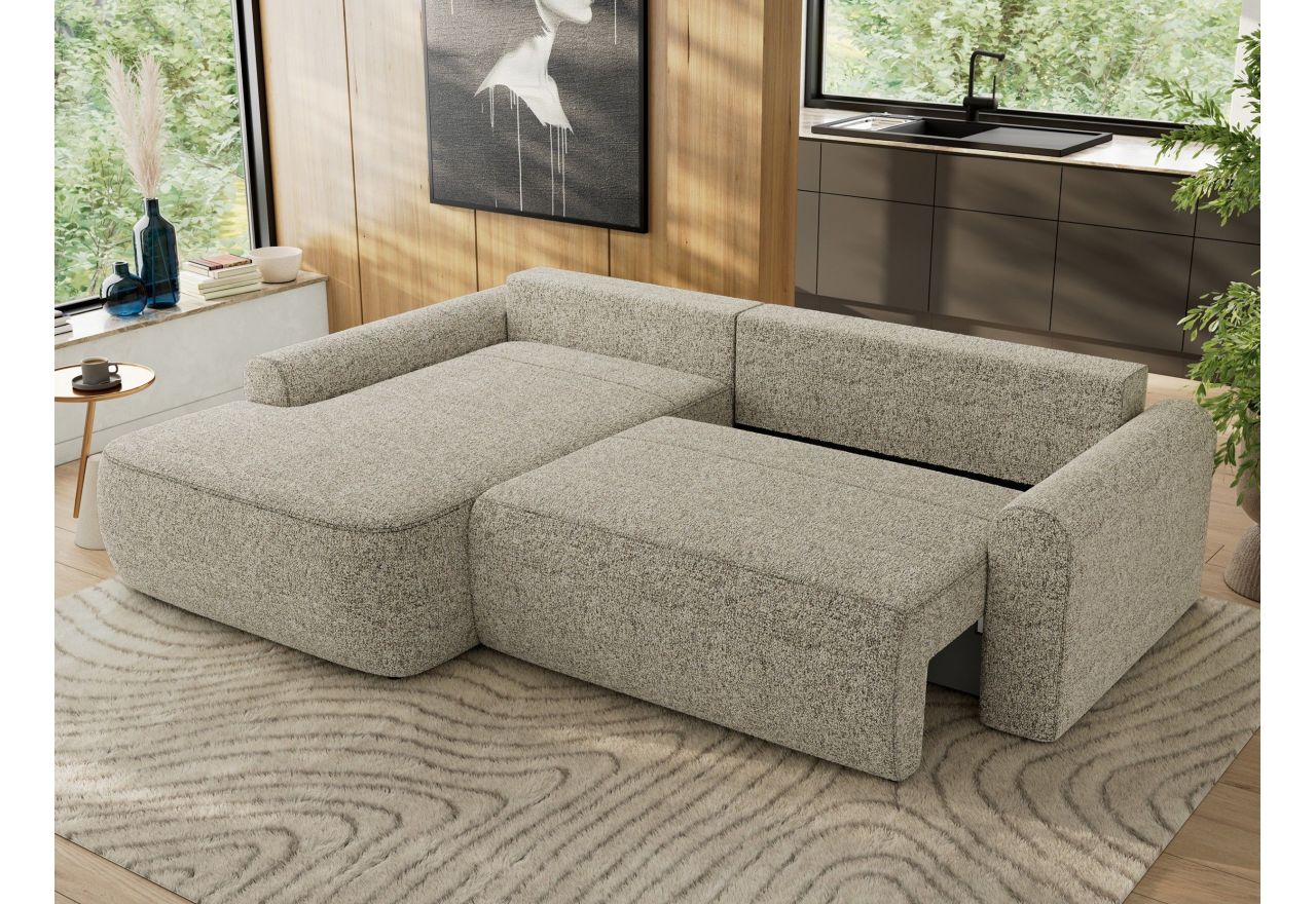 Narożnik CUBO L - strona lewa - beżowy, struktura