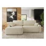 Narożnik CUBO L - strona lewa - kremowy, struktura